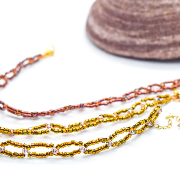 Golden Chain Metallic Bead Designer Bracelet