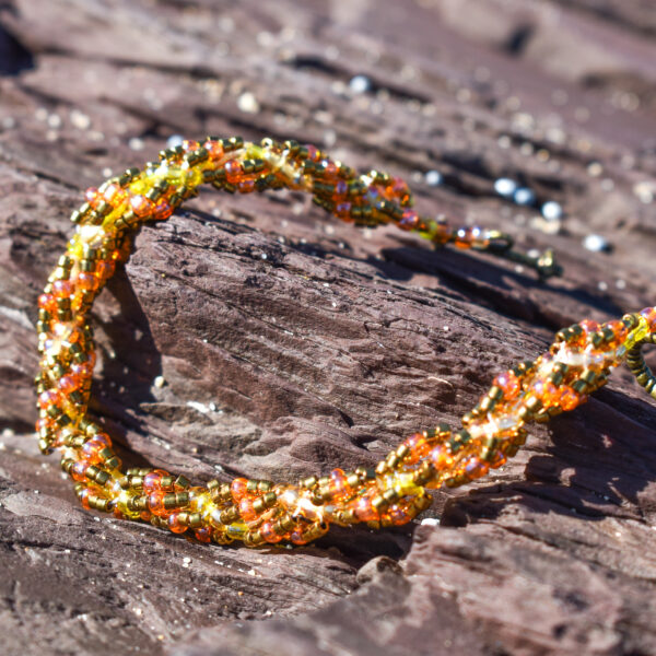 Swirl Metallic Beaded Hand-crafted Bracelet