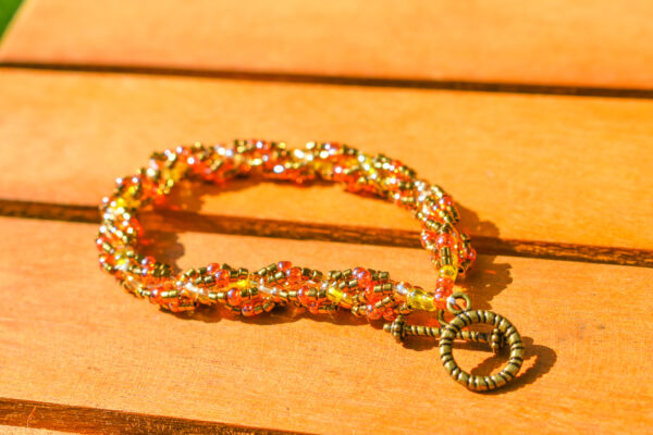 Swirl Metallic Beaded Hand-crafted Bracelet - Image 4