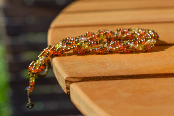 Swirl Metallic Beaded Hand-crafted Bracelet - Image 2