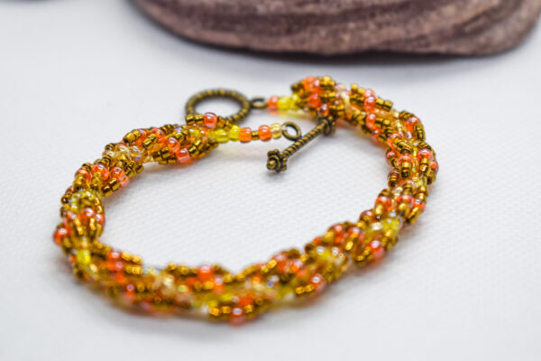 Swirl Metallic Beaded Hand-crafted Bracelet - Image 7