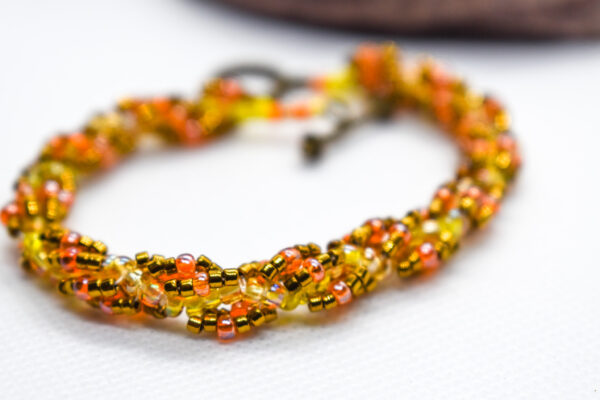 Swirl Metallic Beaded Hand-crafted Bracelet - Image 5