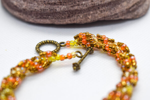 Swirl Metallic Beaded Hand-crafted Bracelet - Image 6
