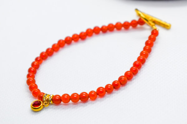 Ruby Red Glass Crystal Bracelet
