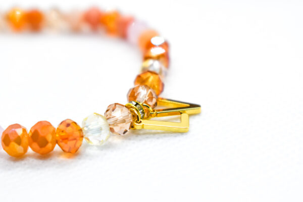 Boho Style Amber Sparkly Designer Letter Charm Bracelet - Image 3