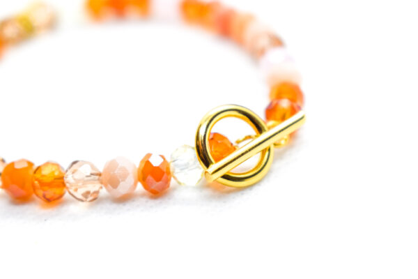 Boho Style Amber Sparkly Designer Letter Charm Bracelet - Image 2