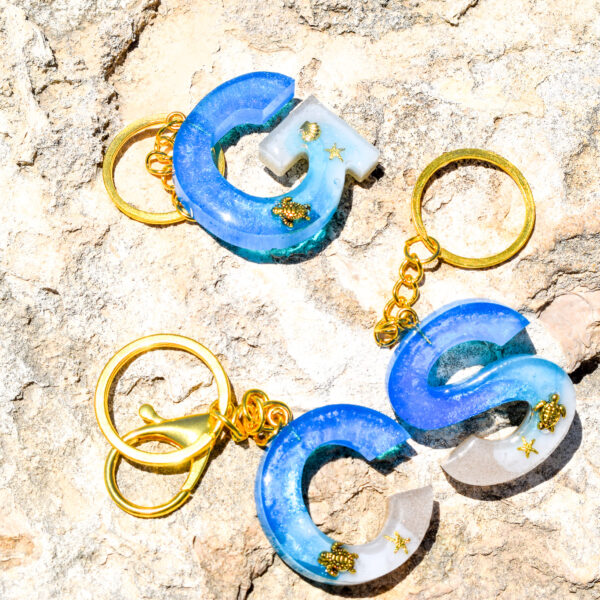 Letter Key Chain with Charm (Theme Based)