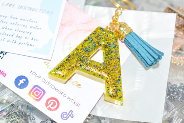 Letter Key Chain with Charm (Theme Based) - Image 8