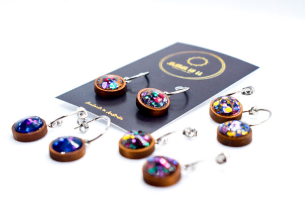 Wood Base Drop Earring (Pair) - Image 7