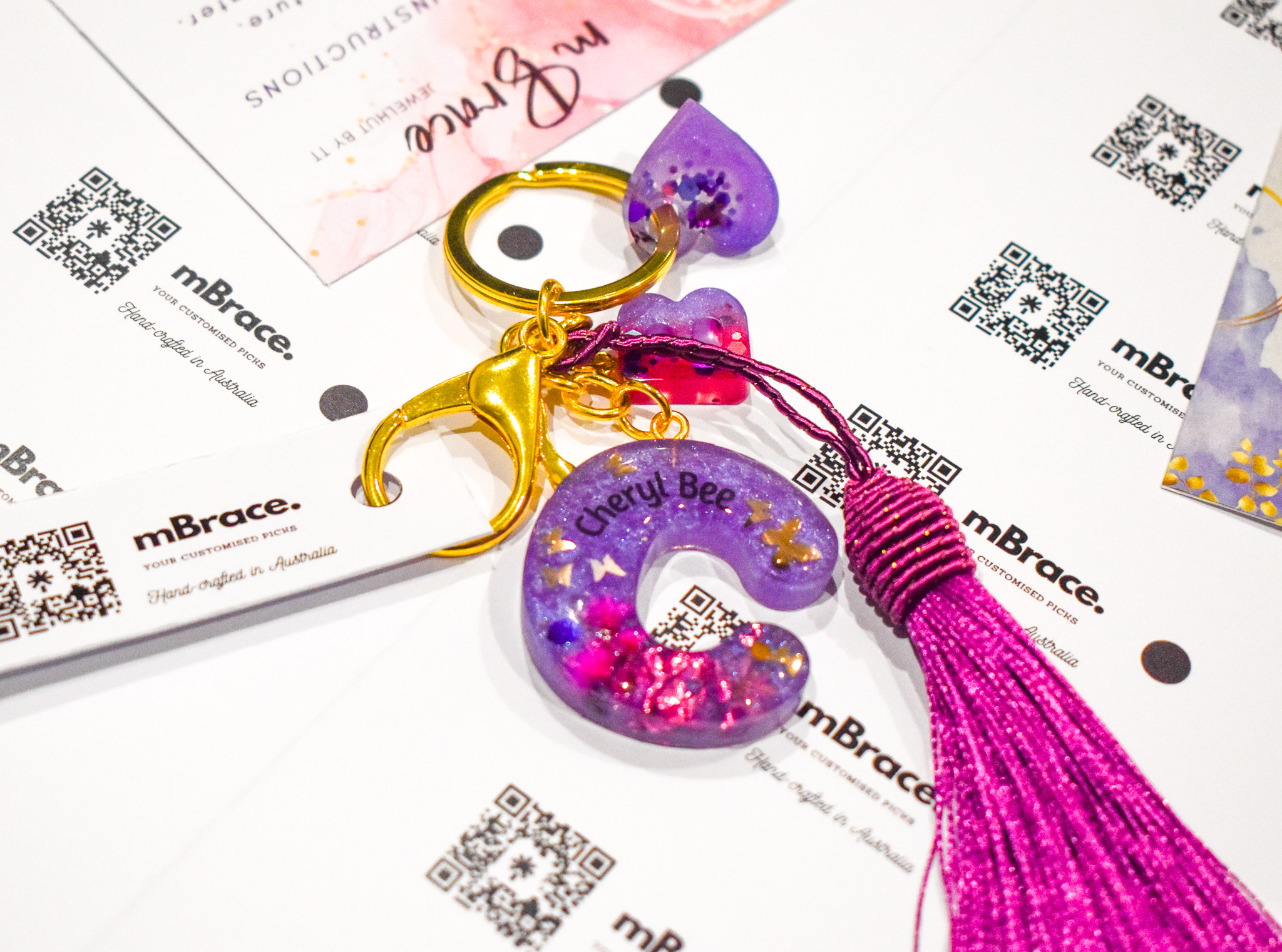 Resin Letter Key Chain with Charms - Pick Yours Now! - Image 11