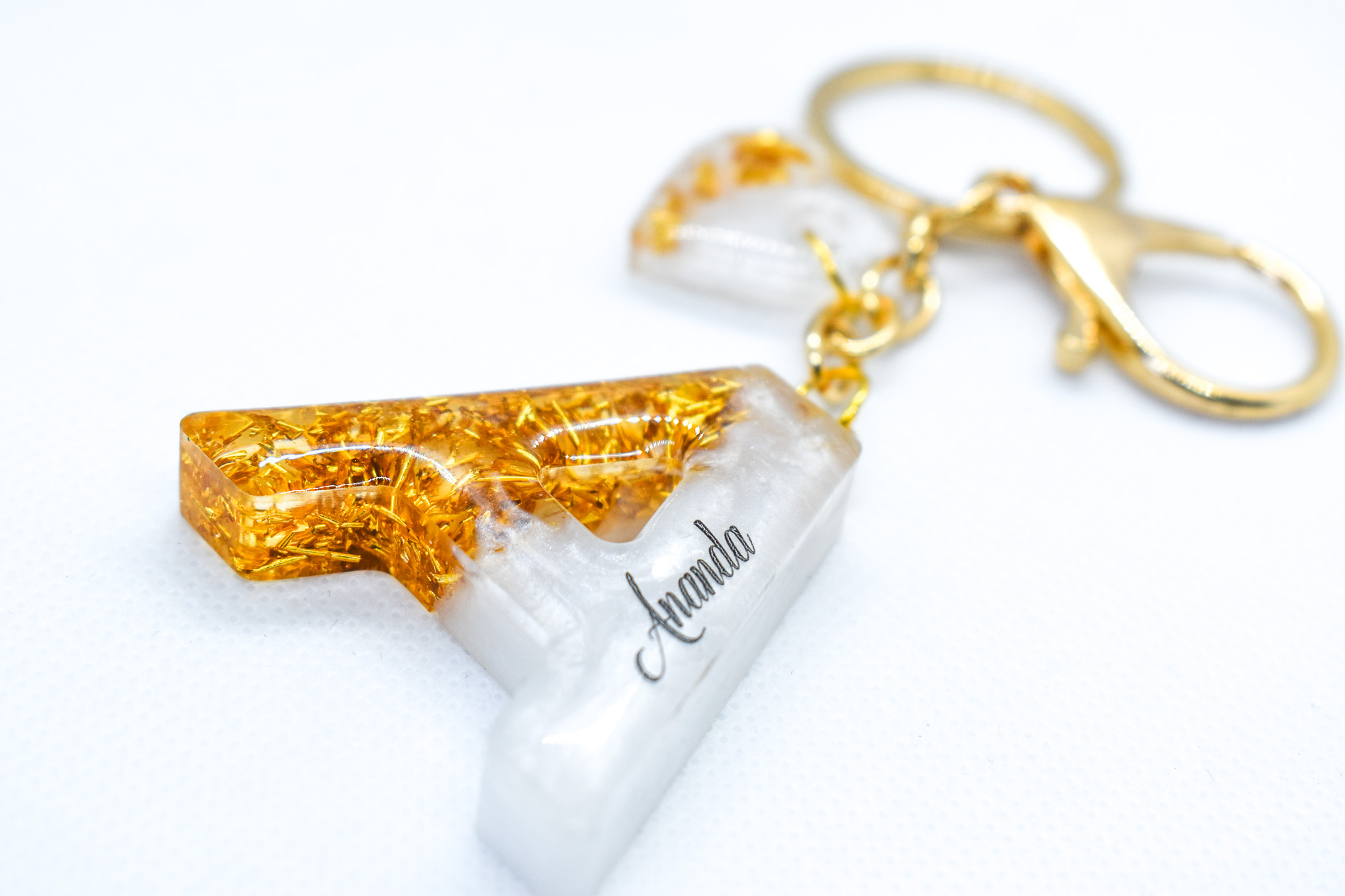 Resin Letter Key Chain with Charms - Pick Yours Now! - Image 12