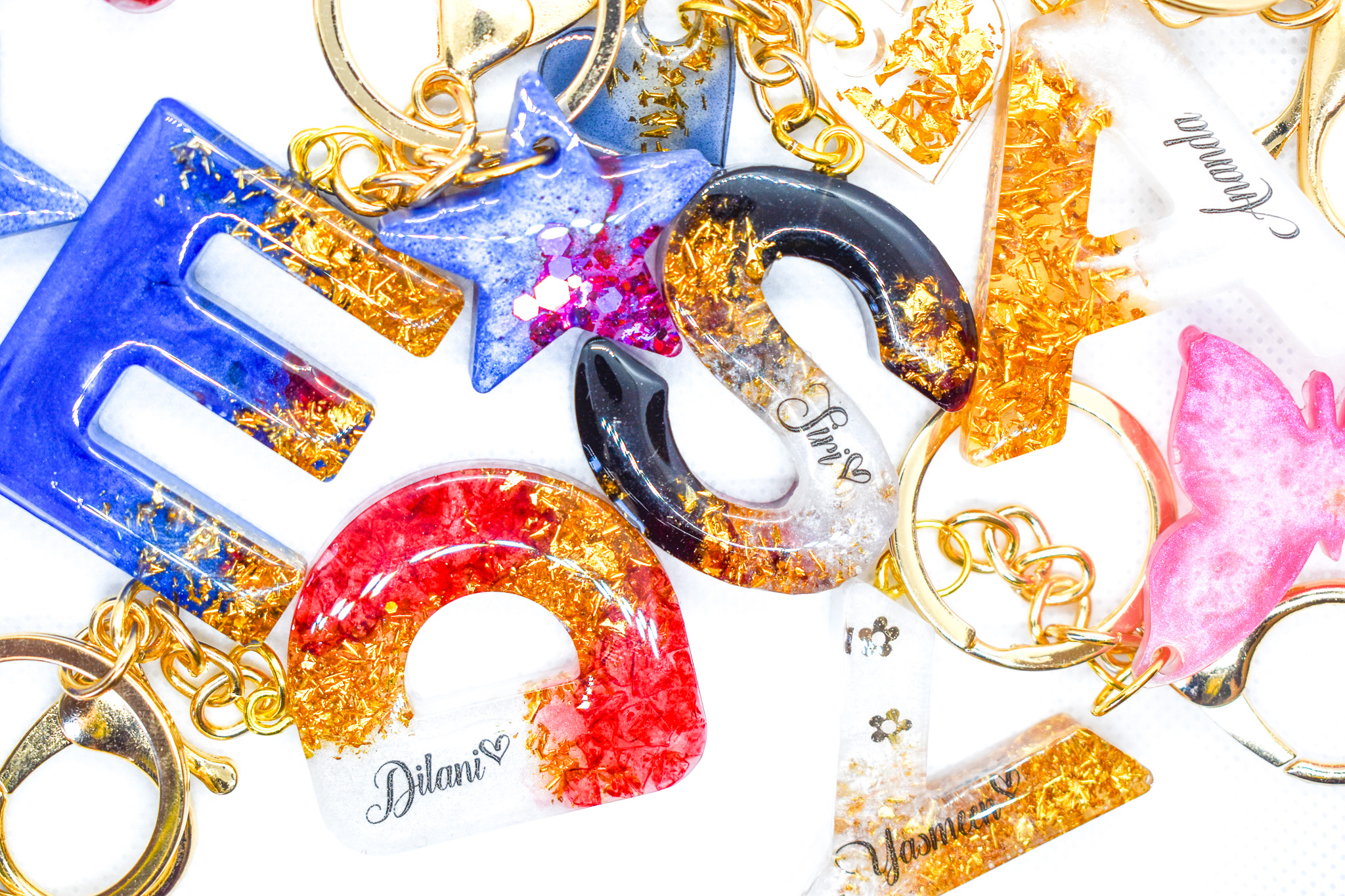 Resin Letter Key Chain with Charms - Pick Yours Now! - Image 8