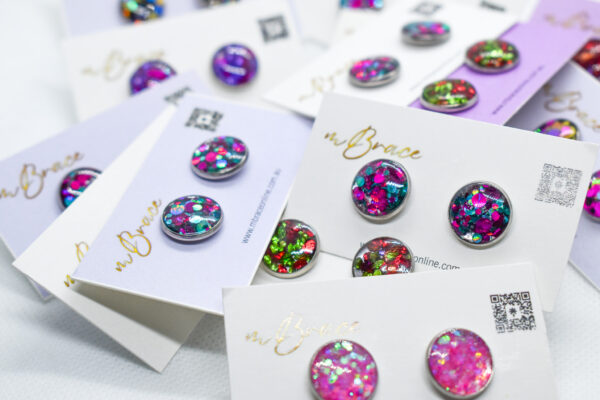 Sparkly Studs (Round) 8mm - Image 2